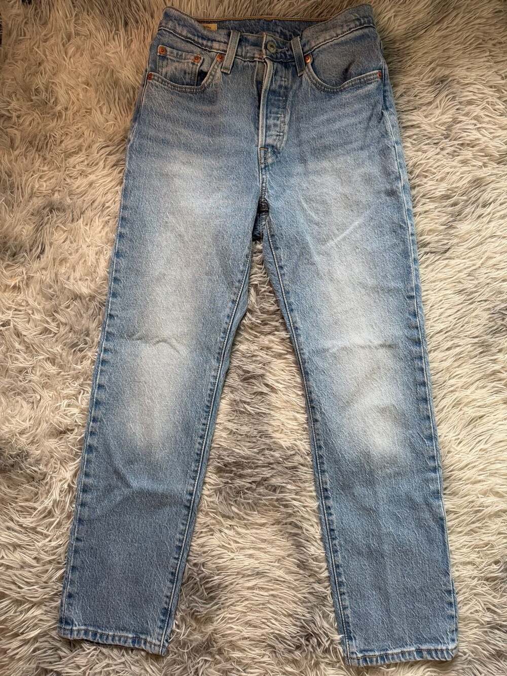 Levi's Premium 501 Original Fit Jeans Light Wash Size 25x28 - Picture 4 of 9